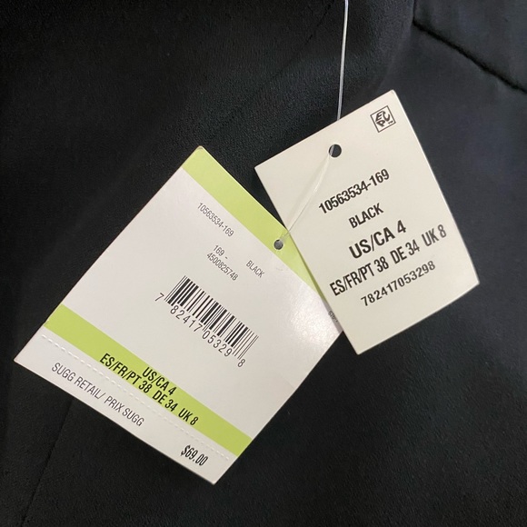 Kasper Skirt Women’s Sz 4 Black Lined Slit On Back Workwear Pencil Skirt NWT - Picture 5 of 10